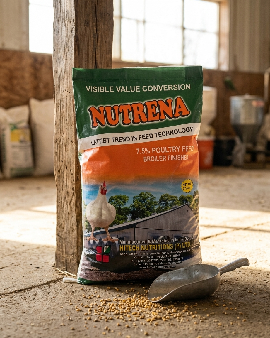 Nutrena finisher premix bag in the feed barn